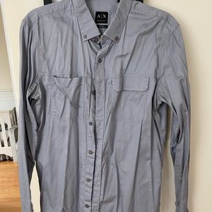 Armani exchange men long sleeve button down